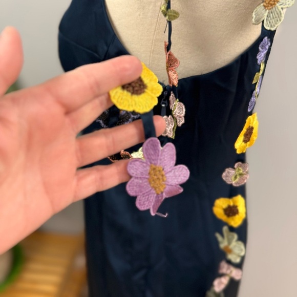 NWT Azazie Atelier Maxi Slip Dress 16 Lorelei Navy Multi Floral Special Occasion - Picture 10 of 16